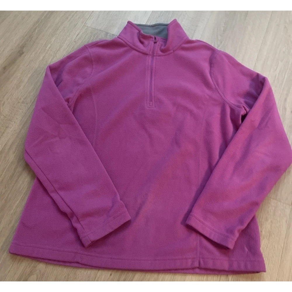 Danskin Now Fleece Pullover Women's Large Blue Lightweight 1/4 Zip Long Sleeve
